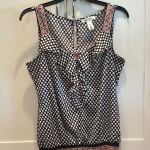 WHBM med Black and White Polka Dot Women's Top